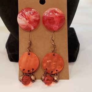 💐6/25 red and white mix post dangle brown and red